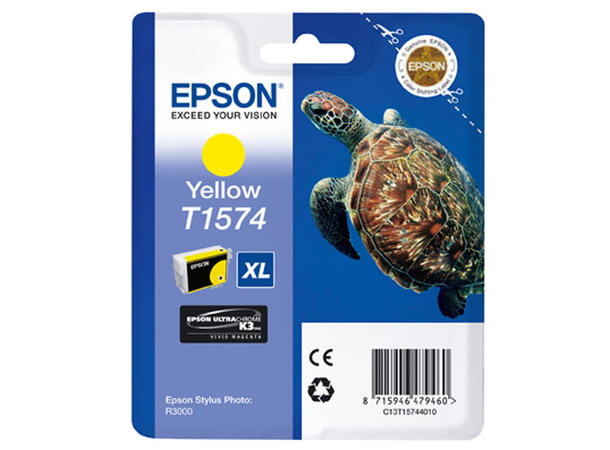 Epson T1574 Yellow Gult blekk for Epson R3000